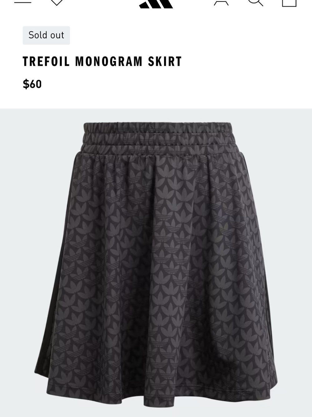 Adidas Trefoil Monogram Skirt NWT